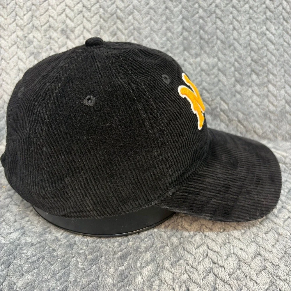 Mad Engine New York NY Corduroy Baseball Cap Hat Black Adjustable Strapback